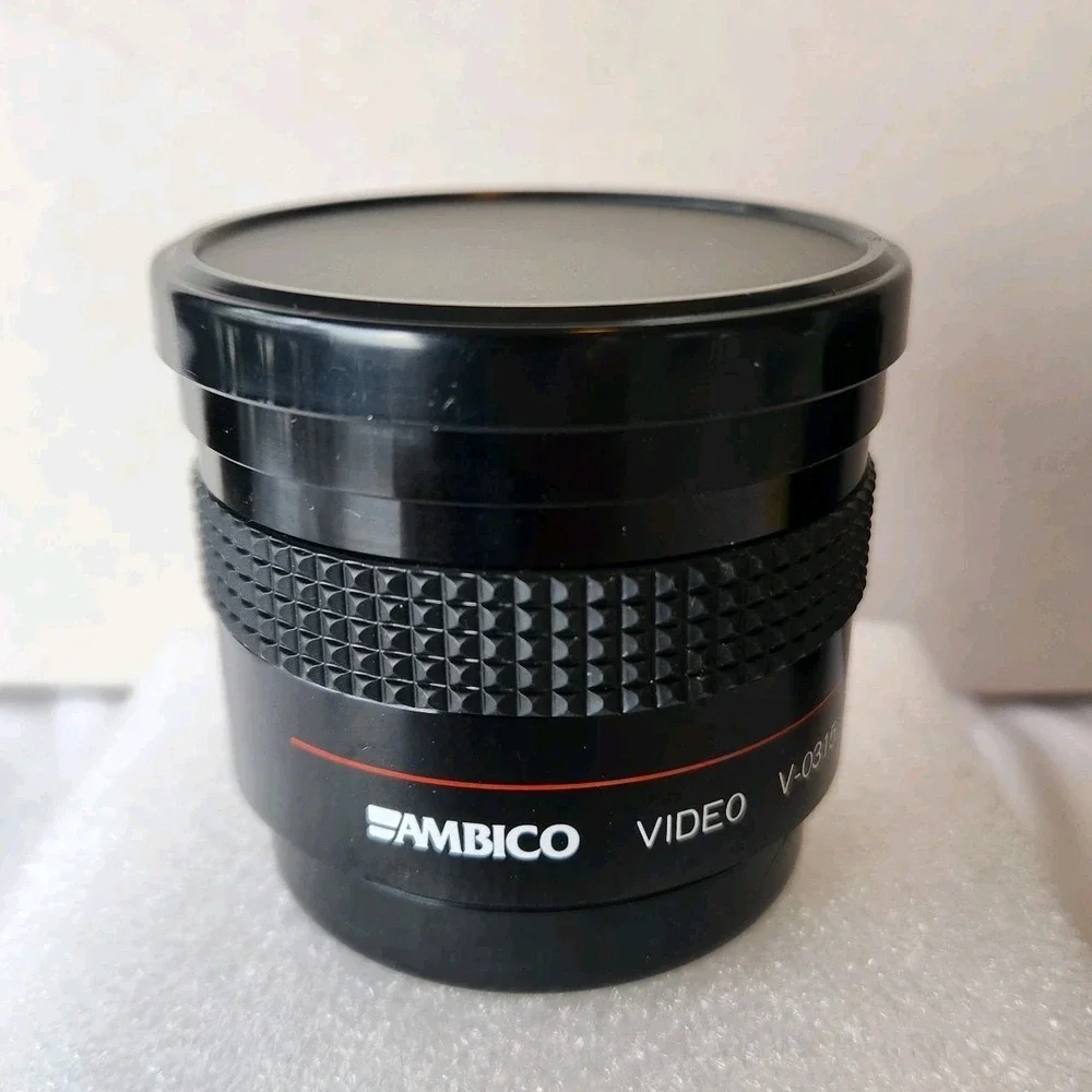 VTG‎ AMBICO V-0315 Video Fish-Eye Lens 0.6X Wide-Angle + End Caps & Case EUC